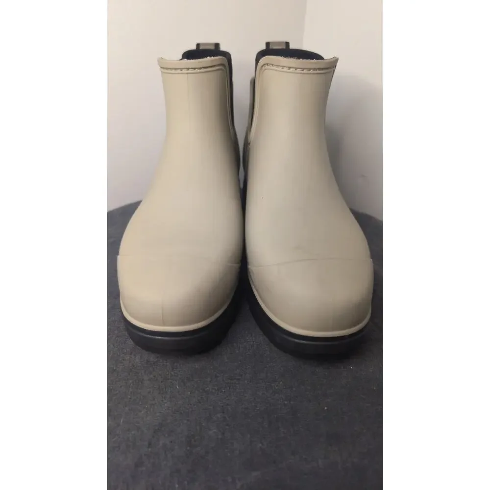 UGG Chelsea Rain Boots Cream Waterproof Ankle Boots Women Size 10
